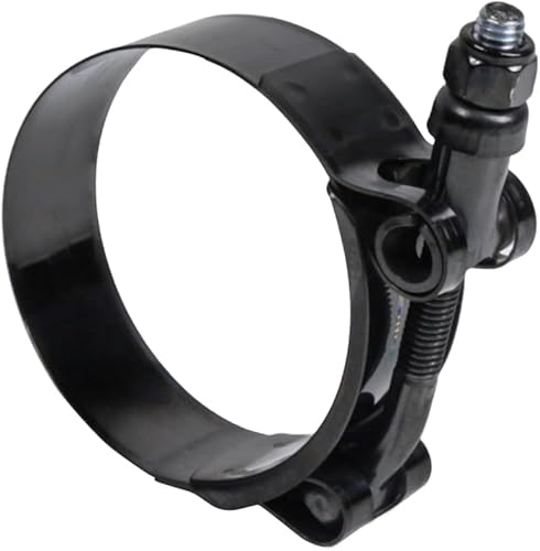 Miniatura 30 de Kyostar Abrazadera de manguera con perno en T de 2.5 pulgadas, ajustable, acero inoxidable, color azul titanio, diámetro de abrazadera para 2.5