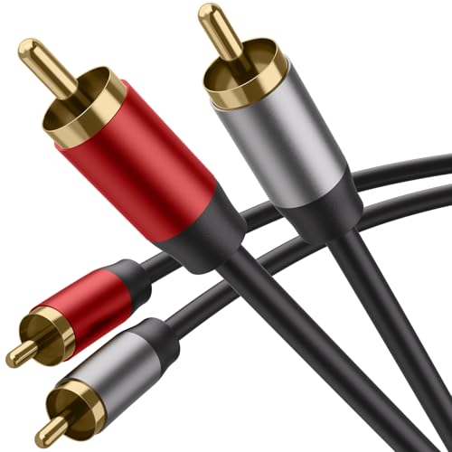 ZGCE Cable 2 RCA Macho Dobles Cinch,2 RCA Cable de Audio para Amplificador Subwoofer del Cine en Casa Altavoz Reproductor de CD DVD HDTV Mesa de Mezclas Automóvil Altavoces(1.5M)