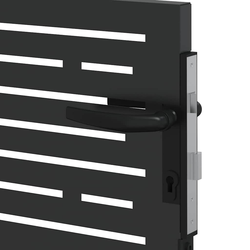 vidaXL Puerta de jardín Negro 85 x 100 cm, diseño Rectangular Moderno, Duradera y Segura