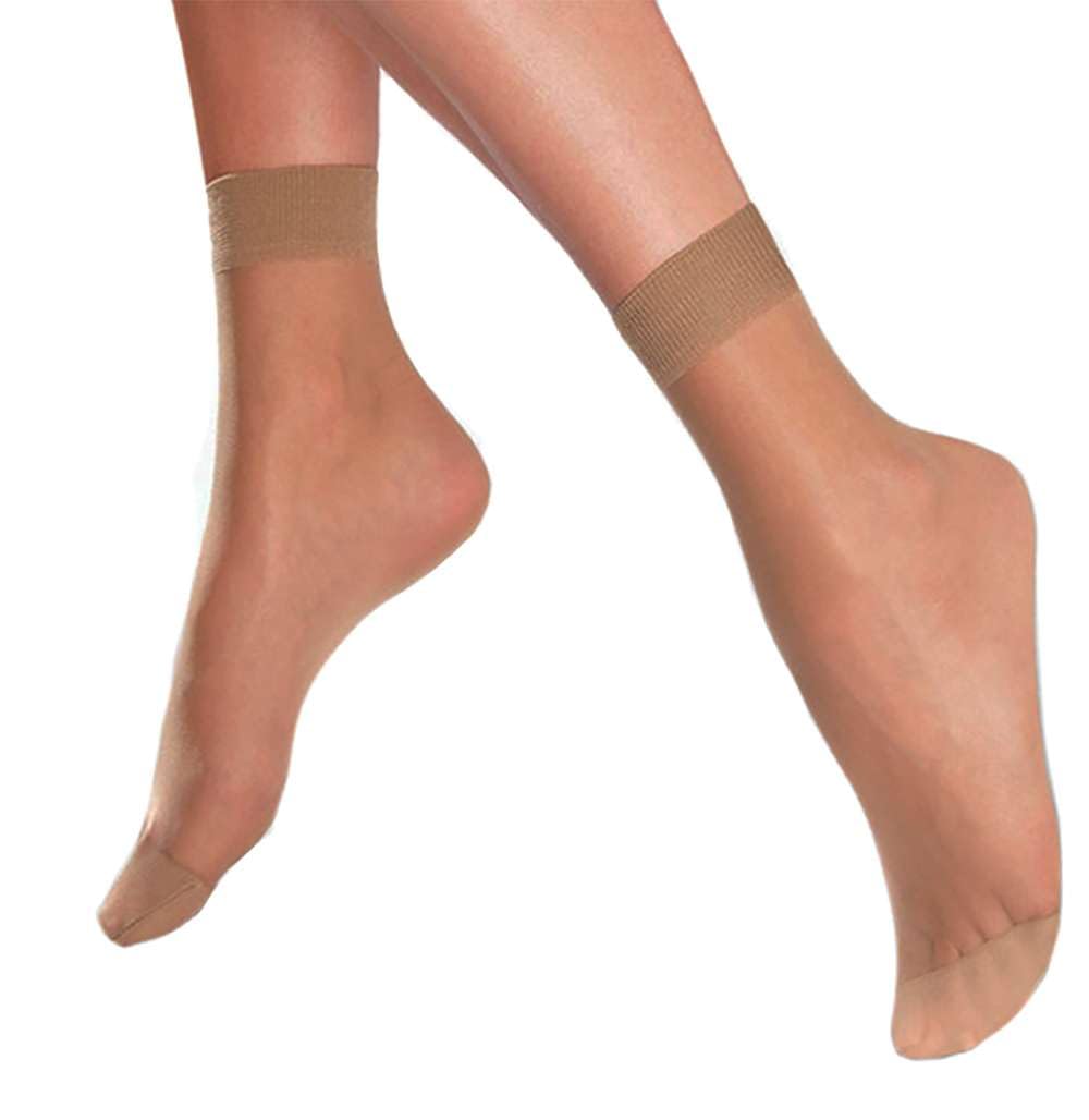 Aurellie Women's Tan Sheer Ankle High Trouser Socks 10 Pairs, Lightweight & Comfortable Pop-Up Style, Ideal For Work, Everyday Wear