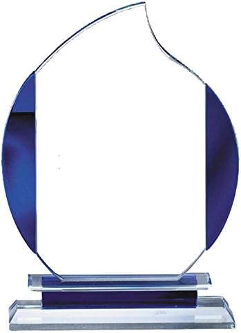 SHOP AWARDS AND GIFTS Personalized Optical Crystal Blue Flame Award Trophy, Work and Business Achievement, Customizable Corporate Gifts, 9 Inch