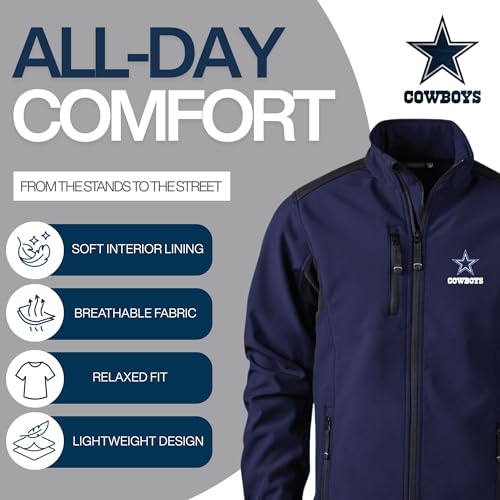 Image of dunbrooke Men's Navy Chicago Bears Softshell Fleece Full-Zip Jacket