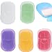 Portable 5 Boxes Disposable Soap Paper Flakes Washing Cleaning Hand Bath Travel Scented Mini Slice Sheets for Kitchen Toilet Outdoor Travel Camping Hiking,Random Color