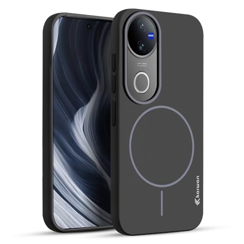 Image of KARWAN️Magnetic Ultra Slim-Fit Back Case Cover for Vivo V50 |Hard PC Case Cover| Ultra-Thin & Light Weight with [Ultra Premium Feel] Case for Vivo V50(6.8 inch)(Black)