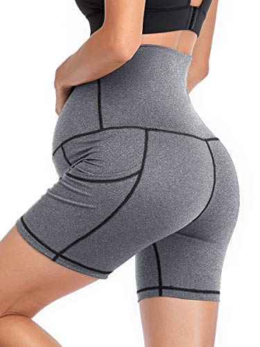 Summer Mae Maternity Yoga Shorts Comfy Running Active Workout Athletic Shorts Light Grey Small #TOP1