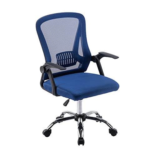 Panana Office Chair Mesh Back Ergonomic Desk Chair with Flip-up Armrest Executive Swivel Computer Chair (Blue)