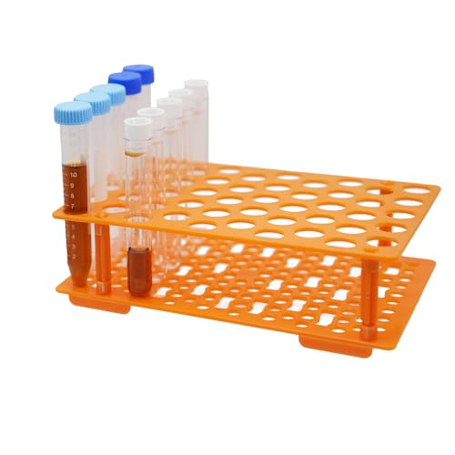 LSVERDE 3 Pack Test Tube Rack, 50 Wells with Hole Diameter 16mm, Centrifuge Tube Holder for 10ml 15ml Tubes, Detachable Plastic Lab Test Tube Stand