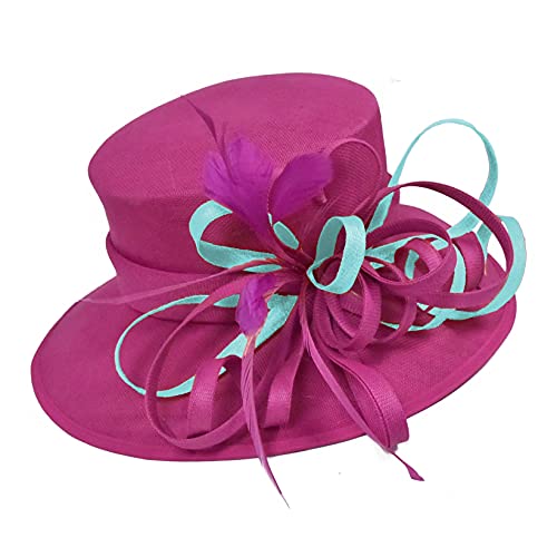 Chapeau à large bord rose fuchsia pour mariage chic et grandes cérémonies d'été