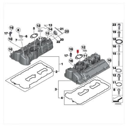 Image of Link-Lock Engine Valve Cover Gaske High Pressure Oil Pump Gasket 11127588416 for BMW N47 B48 B47 Engine 1234567 Series E87F20F30F07F10F01F02E84F25F15G01G05