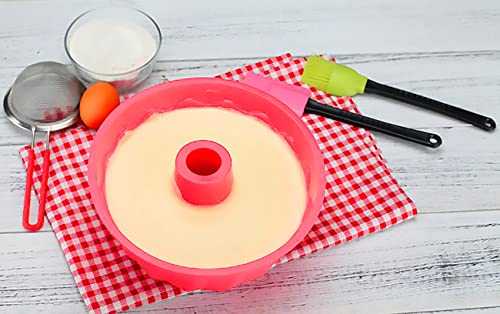 Forma de Pudim Bolo Antiaderente Silicone Decorada para Assadeira Forno Freezer Congelador (Vermelho