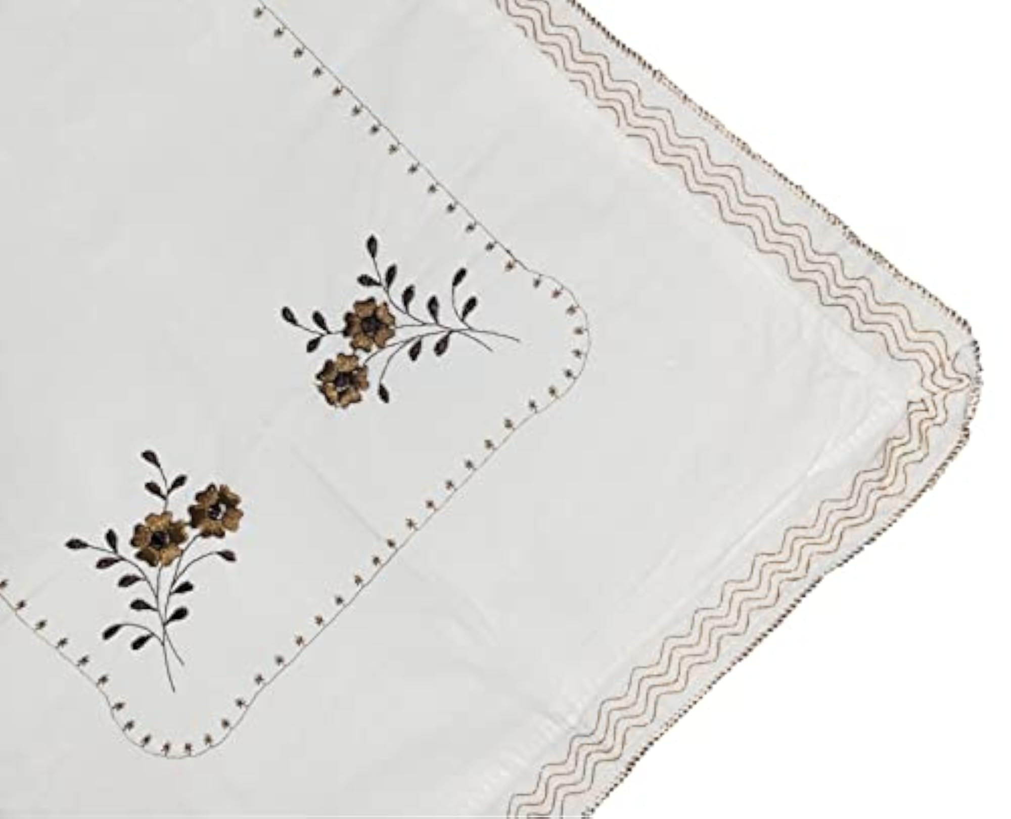 Cotton Embroidered White Luxury Pillow Covers Set of 6