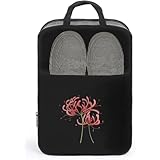 シューズケース彼岸花シューズポーチシューズバッグシューズ袋靴かばん靴入れ持ち運び便利シューズ収納ゴルフシューズケース収納バッグ半透明多機能通気男女兼用旅行出張アウトドアプレゼント