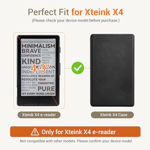 Image of CoBak Magnetic Case for XTEINK X4, Ultra-Lightweight Protective Cover for Xteink X4 E-Reader, Secure Magnetic Attachment(Black)