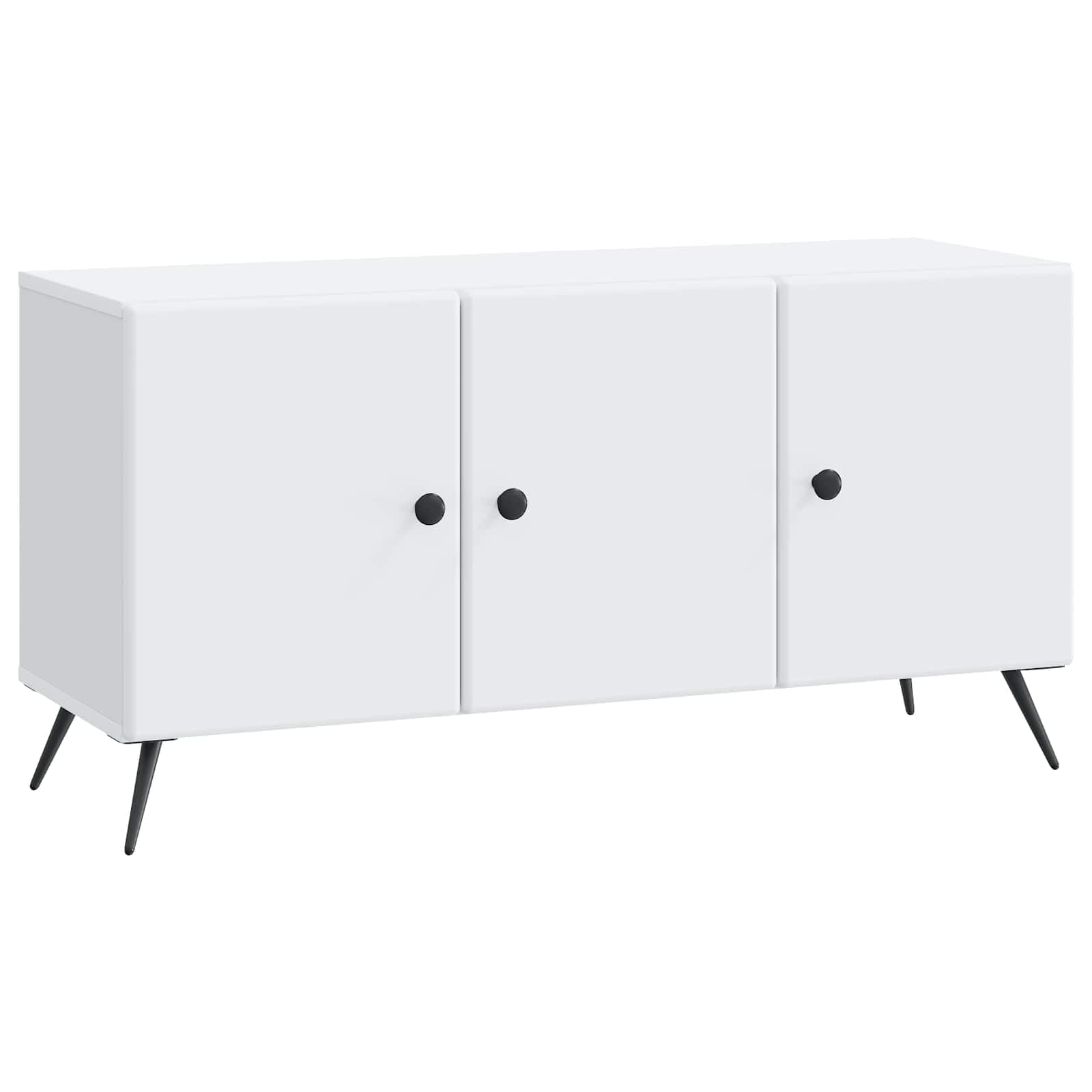 Meuble TV avec 3 portes pour cacher les câbles et ranger le salon