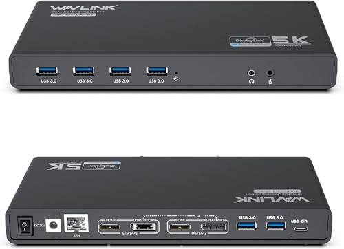 Station d'accueil USB C Wavlink avec double HDMI Displaylink et charge PD 65W