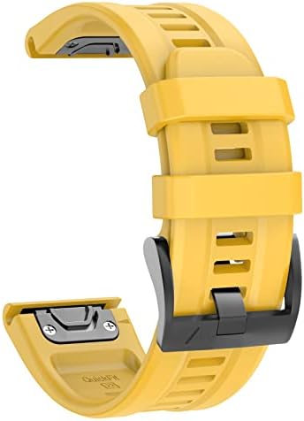 ISABAKE Watch Strap for Fenix 7, 22mm Silicone QuickFit Replacement Band for Forerunner 935/945, Fenix 5/5 Plus, Fenix 6/6 Pro Smartwatch, Yellow