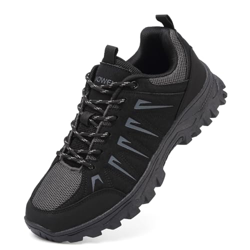 HaloTeam Chaussures Basses de Randonnée Homme Antidérapant Respirant Sneakers Marche Promenades Voyages Bottes de Trekking,Noir,EU 40