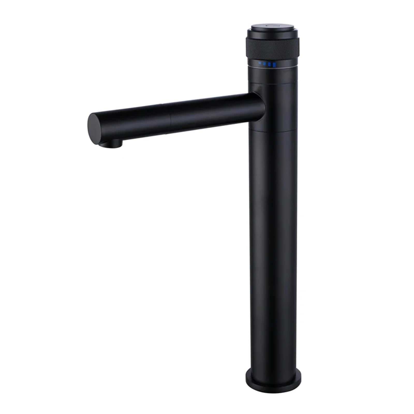 Grifo de baño monomando con mezclador de agua fría y caliente acabado negro alto de latón macizo