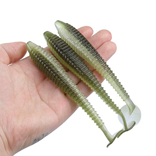 RUNCL Swimbaits Paddle 10/20/30/40PCS, 5/4/3/2 Inchs Paddle Tail, Soft Lure for Trout Crappie Bass, Durable Plastic Bait Swimmer for Saltwater/Freshwater, Fishing Lover's Gift