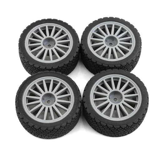 RC Neumáticos Piezas Compatible Con Tamiya XV01 XV02 TT01 TT02 PTG-2 1/10 RC Para Rally Para Piezas De Coche De Carreras Gris 4 Piezas 67 Mm Neumático De Goma Neumático De Rueda De Plástico
