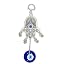 Silver Hamsa Hand With Glass Evil Eye
