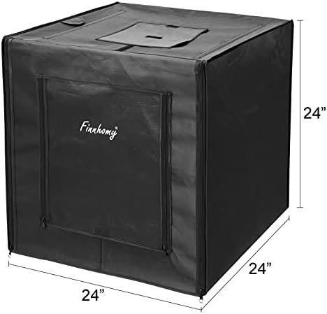 Finnhomy 24x24 Photo Box Professional Portable Photo Studio Photo Light Studio Photo Tent Light Box Table Top Photography Shooting Tent Box Lighting Kit