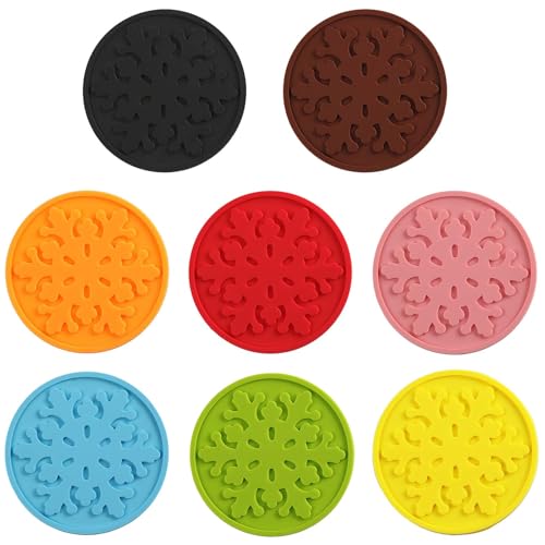 YEASHI Sottobicchieri in silicone – 8 pezzi, rotondi, antiscivolo, isolati, per bevande, tutti i tipi di tazze, bar, ufficio, decorazione
