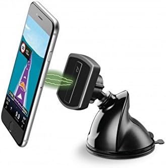 cellularline MAG4 PILOT FORCE Universal Magnetic In-Car Phone Holder with Super Grip Suction Cup,Black