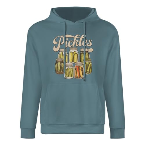 YuanDiann Sudadera con capucha para hombre y mujer, con capucha, cómoda 100 % algodón, divertida, deportiva, con capucha, azul grisáceo, L