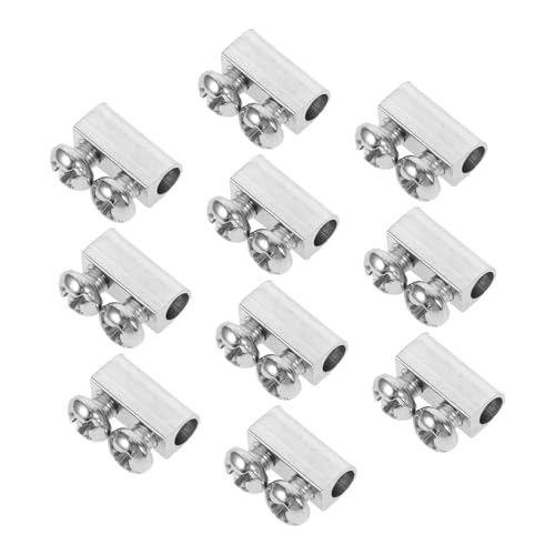 iplusmile Lot De 10 -Câbles En Acier -Câbles Boucle De Suspension Support De Câble Métallique Clips Métalliques À Double Trou Clip De Fixation En Fer Argenté