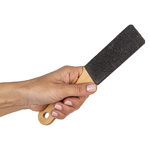 Lionesse Pedicure Foot File - Wooden Feet Sander With Handle - Wart Scraper Tool For Callused Feet - Foot Exfoliator Filer For Wet & Dry Use - Dead Skin Scrubber For Feet #TOP6