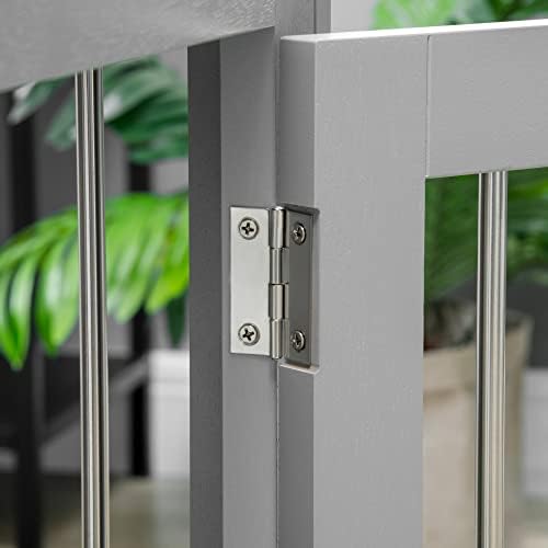 PawHut Dog Crate End Table w/ Three Doors, Furniture Style Dog Crate, for Medium Dogs, Indoor Use w/ Locks and Latches - Grey