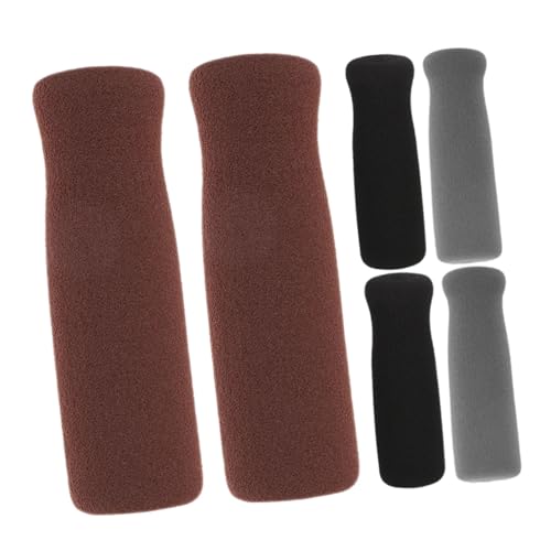 Homoyoyo 6pcs Elderly Cane Handle Grips Non-Skid Anti-Slip Hand Grips for Walking Sticks Comfortable Foam Protectors Black Gray and Brown for Seniors