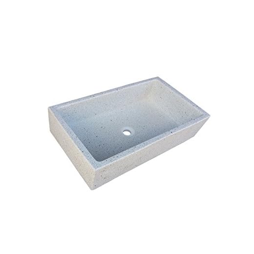 Terrazos Cantalejo Pila, Pilón, Fregadero o Lavadero de Piedra de 91x53x22 cm. (Blanco)