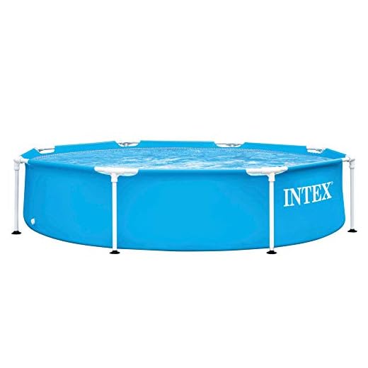 Intex 28205Np - Piscina Desmontable Redonda Metal Frame Familiar Color Azul, Medidas Ø244X51 Cm, Capacidad 1,828 Litros, Material Resistente Triple Capa, Tubular, Infantil