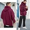 HISITOSA Men's Long Sleeve Fleece Hoodie Lightweight Tech Wear Soft Cotton Pullover Unisex Casual Hooded Sweatshirts (Red,2XL) #4