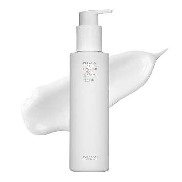 L04-N Keratin Heat Protectant Hair Cream 8.11fl oz | Korean Camellia Oil Leave-In Treatment for Silky & Shiny Hair | Anti-Frizz & Moisturizing Hair Serum