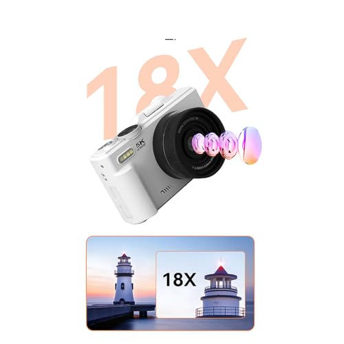 Cámara digital UHD 5K 75MP con WiFi y zoom óptico 18x miniatura 7