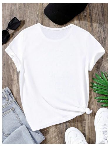 Floerns Girl's Smiling Face Graphic Crew Neck T Shirt Short Sleeve Casual Cute Tee Top2