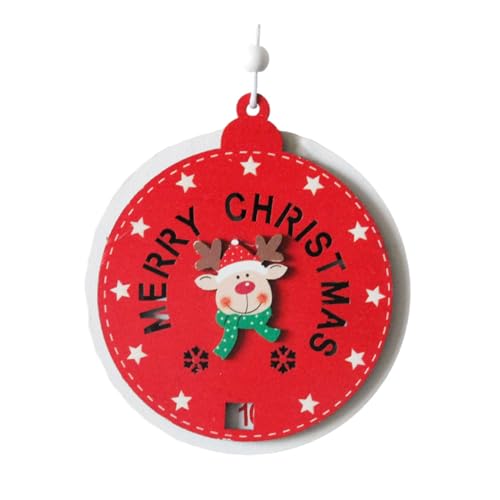 Festive Wood Decorations Christmas Countdown Calendar Santa and Reindeer Hangings Ornaments Holiday Decorations Festive Decorati