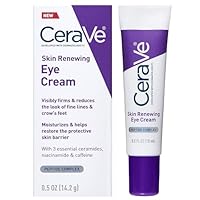 CeraVe Skin Renewing Anti-Aging Eye Cream 15ml, Firms & Reduces Fine Lines & Crows Feet, Niacinamide + Peptide Complex + Ceramides, Developed with Dermatologists