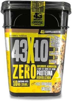 Proteina Hidrolizada Zero Carbohídratos 43 Supplements 10KG Sabor...