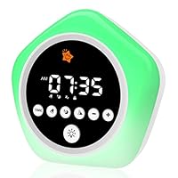 DINVEL Kids Alarm Clock, Ok to Wake Clock for Kids, Toddler Sleep Training Alarm Clock with Red Green Light, Teaches Time Management & Bedtime Routine, Perfect Clock Gift for Kids