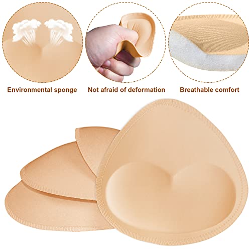 Topbine Removable Bra Pads Inserts Women's Comfy Sports Cups Bra Insert For Bikini Top Swimsuit (Heart C/D 3Color) #TOP4