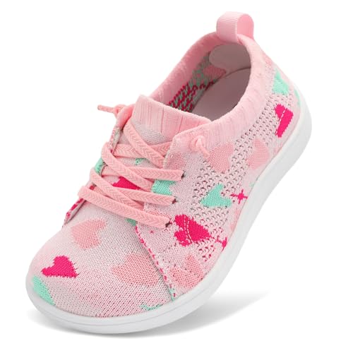 LeIsfIt Toddler Girls Boys Wide Shoes Kids Barefoot Sneakers Zero Drop Minimalist Sneakers Slip on Tennis Shoes Pink Love 10 Toddler by LeIsfIt - Used condition - US$20.76