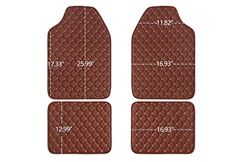 Colinoo 4 Pcs Deluxe Carpet Floor Mat Set Waterproof Universal Fit Car Floor Mats Protection With Rubber Lining, Suitable For All Vehicles Brown #TOP5
