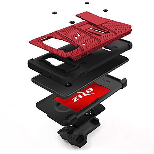 ZIZO Bolt Series for Galaxy S10 Plus Case with Kickstand Holster Lanyard - Red - Thumbnail 3