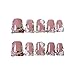 Duck Press on Nails Duck Handmade Press on Nails 3D Luxury Rhinestone Cherry and Pearl Acrylic Fake Nails Designs Flower Stick on Nails Full Cover Thickened False Nails for Women Nail Art DIY（S)