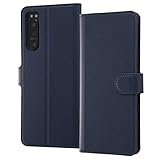 レイ・アウト Xperia 5 II 耐衝撃 手帳型ケース シンプル マグネット/ダークネイビー