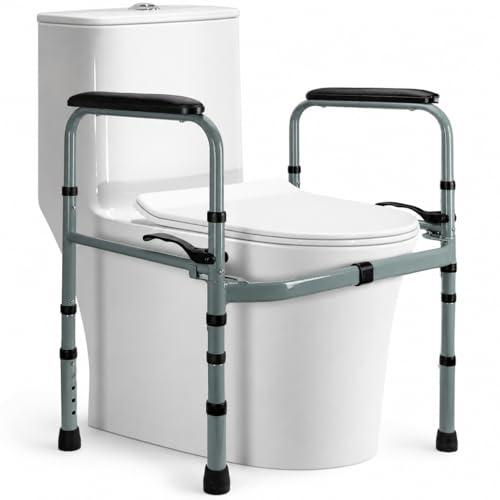 Foldable Toilet Safety Frame with Adjustable Handles
